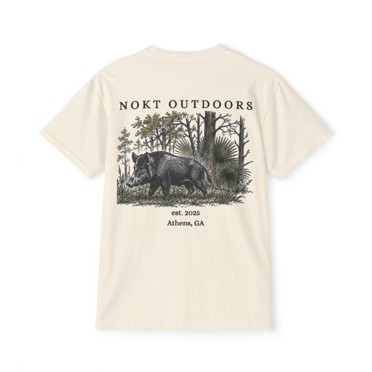 Pocket T-Shirt — NOKT Outdoors Wild Boar Graphic (Athens, GA)