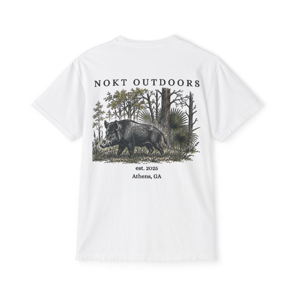 Pocket T-Shirt — NOKT Outdoors Wild Boar Graphic (Athens, GA)