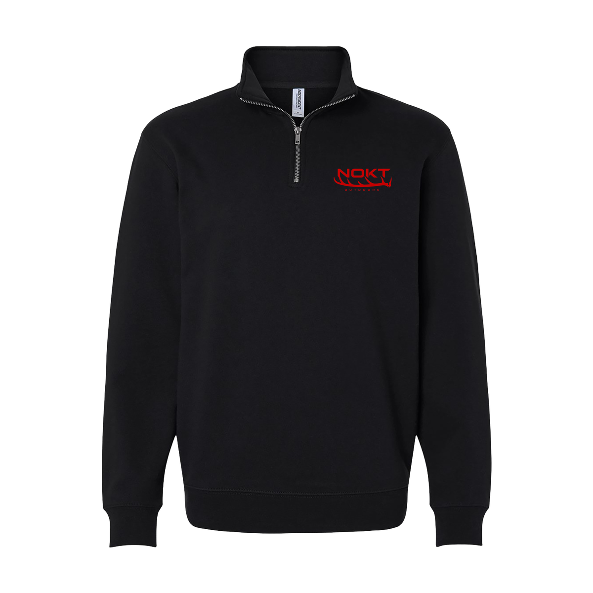 Quarter-Zip Pullover — Minimalist 'NOKT' Logo Chest Sweatshirt