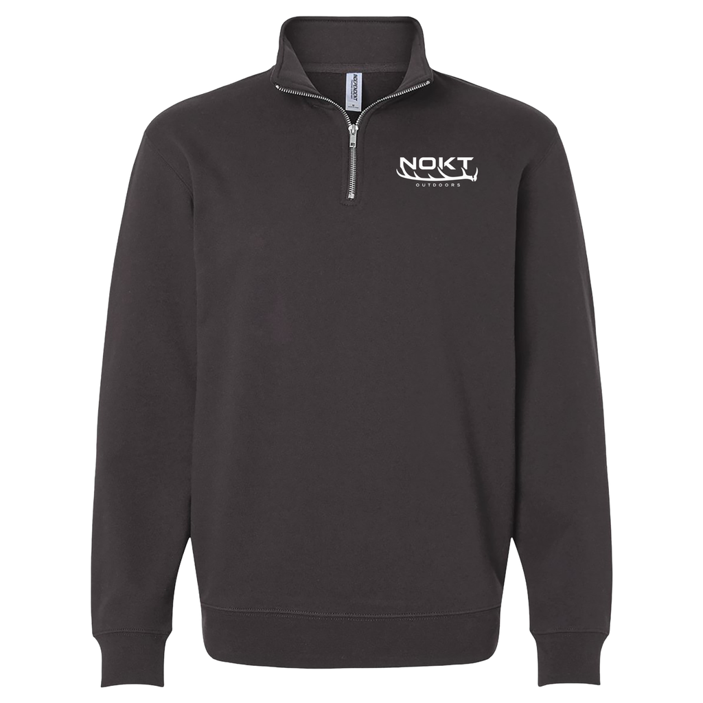 Quarter-Zip Pullover — Minimalist 'NOKT' Logo Chest Sweatshirt