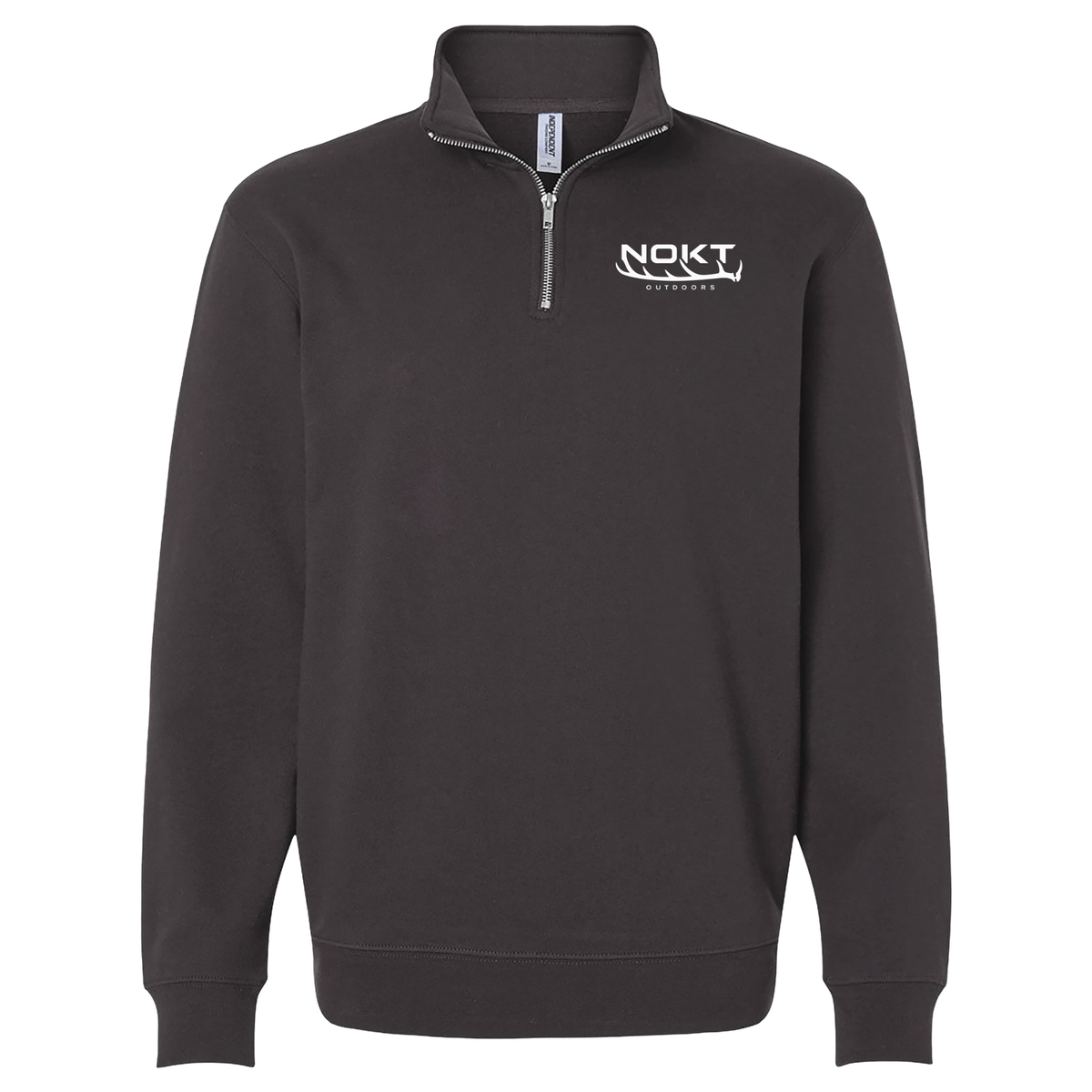 Quarter-Zip Pullover — Minimalist 'NOKT' Logo Chest Sweatshirt