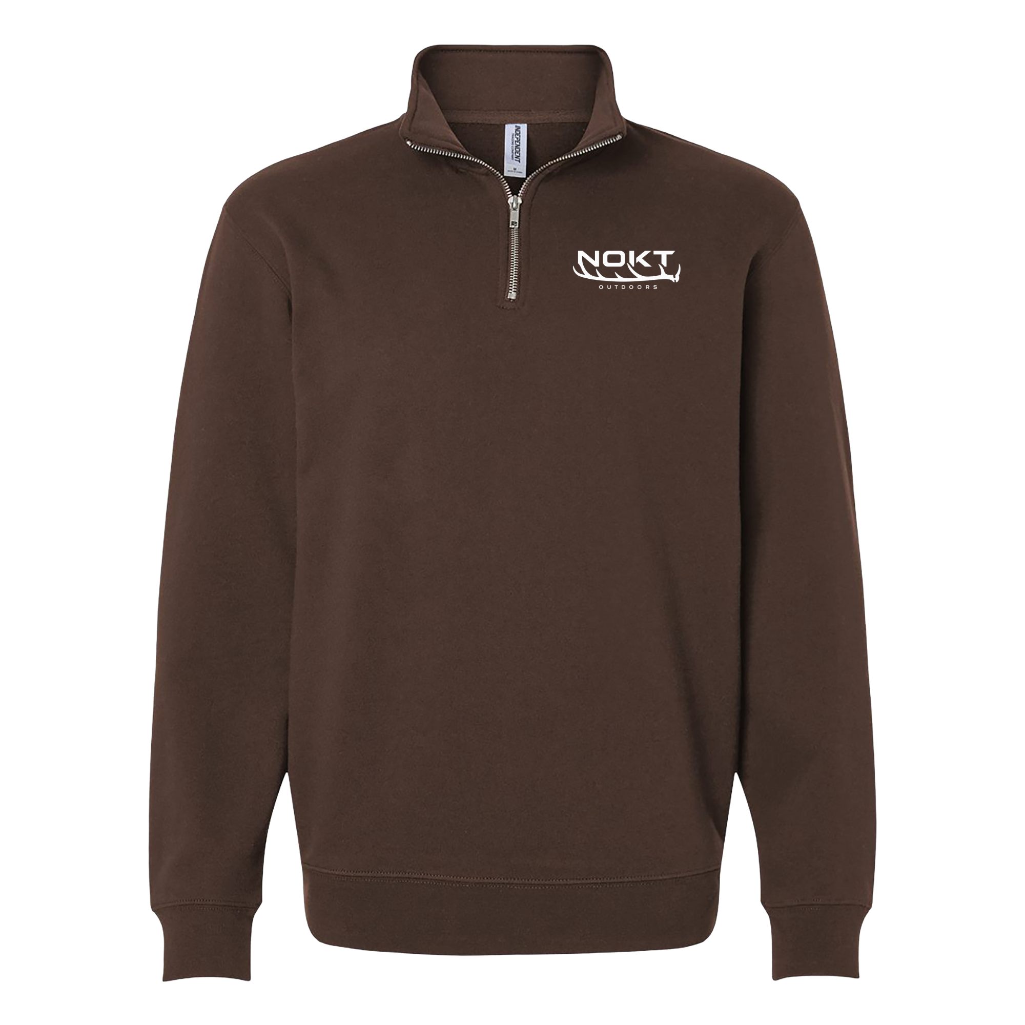 Quarter-Zip Pullover — Minimalist 'NOKT' Logo Chest Sweatshirt