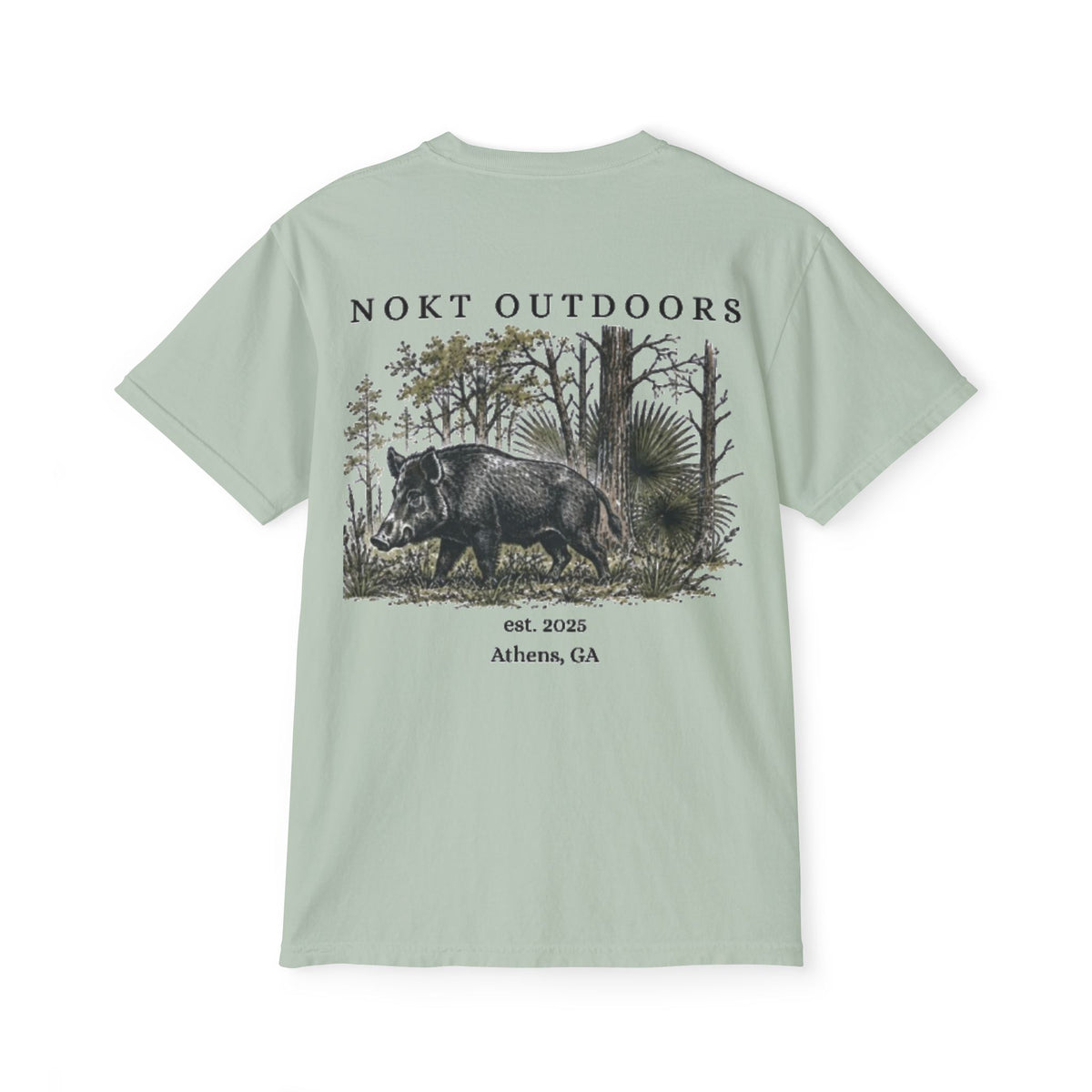 Pocket T-Shirt — NOKT Outdoors Wild Boar Graphic (Athens, GA)